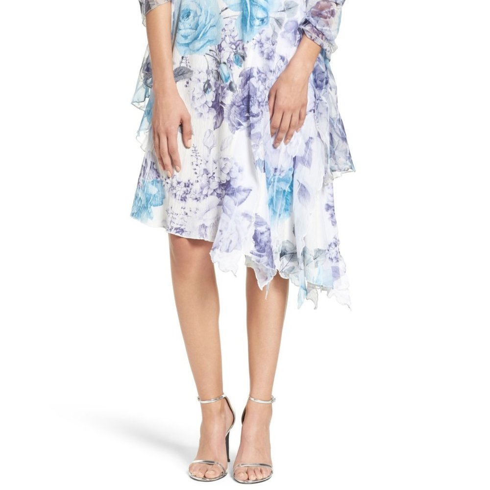 KOMAROV New Print Asymmetrical Hem Dress & Shawl SET Gown+Scarf  Petite XL 🎉HP - Picture 7 of 12